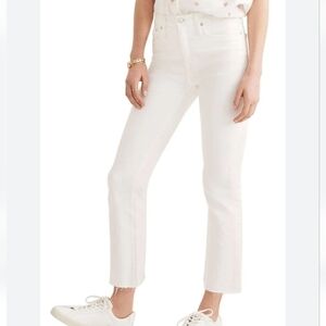 NWOT Madewell Cali Demi-Boot row hem white Jeans sz 31